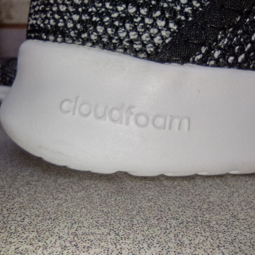 SOLD🌹adidas CLOUDFOAM PURE SHOES Sz 7 Med Blk/Blk/White Pull-on NEVER WORN - Picture 6 of 8